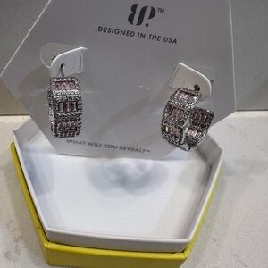 Bomb party unicorn alert!! Elegant Silver and Pink Hoop Earrings